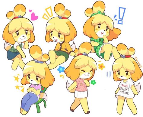 The different outfits Isabelle has | Isabelle | Animal crossing fan art ...