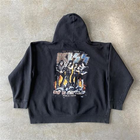 Essential black kiss band hoodie! Tour merch! Size... - Depop