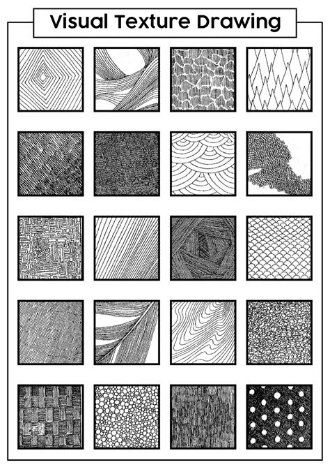 Visual Textures Drawings | Texture drawing, Drawing techniques, Drawing ...