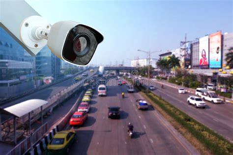 Closeup Of The Traffic Security Camera Of Cctv Camera On The Road In ...