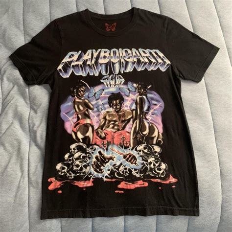 Playboi Carti tour merch self titled airbrushed tee... - Depop