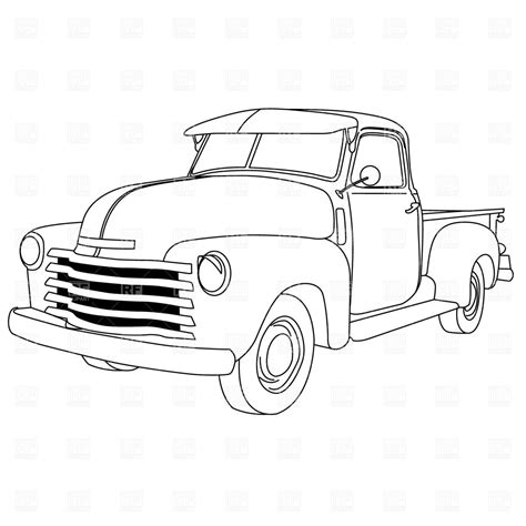 old trucks coloring | old-american-pick ... | Truck coloring pages ...