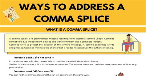 Comma Splice | 4 Easy Ways to Address a Comma Splice • 7ESL