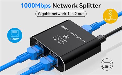 Amazon.com: ATLAHET Ethernet Splitter 1 in 2 Out High-Speed 1000Mbps ...