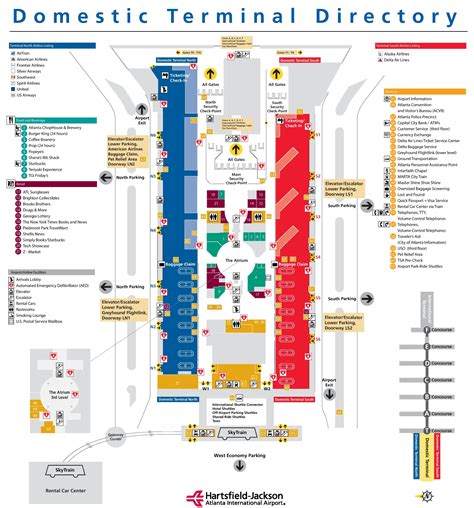 Atlanta airport main terminal map - Ontheworldmap.com