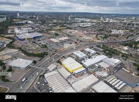 North circular road, traffic , north London aerial view UK Stock Photo ...