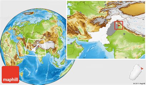 Physical Location Map of Sialkot, highlighted country, highlighted ...