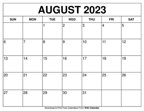 Wiki Calendar 2023 Printable By Month - PELAJARAN