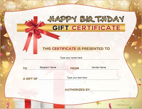 Birthday Gift Certificate Sample Templates for WORD | Professional ...