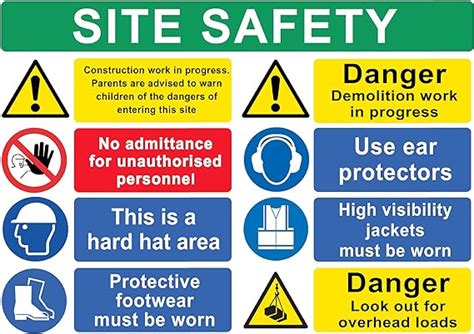 BUILDING SITE SAFETY CONSTRUCTION Signs BOARDS Health & Safety ...