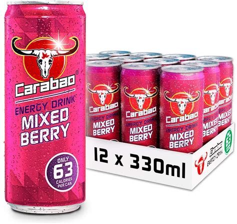 Carabao Energy Drink Mixed Berry, 12 x 330ml Case Cans