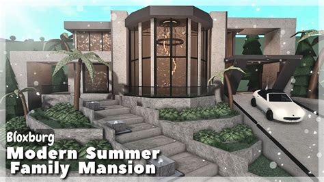 BLOXBURG: Modern Summer Family Mansion Speedbuild | Roblox House Build ...