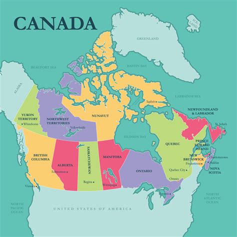 Canada States and Capitals 22273807 Vector Art at Vecteezy