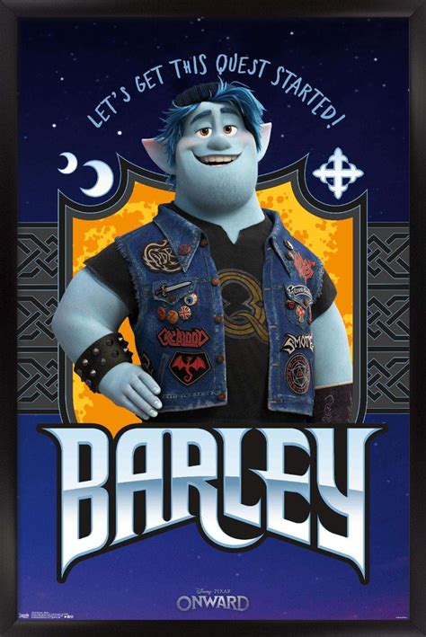 Disney Pixar Onward - Barley Wall Poster, 22.375" x 34", Framed ...