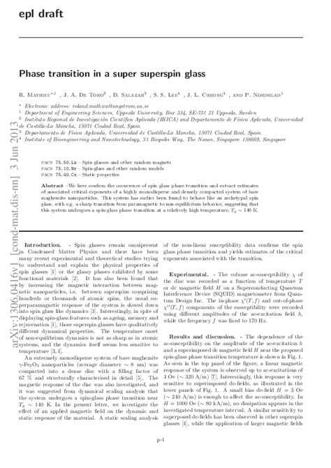 (PDF) Phase transition in a super superspin glass | Daniel Salazar ...