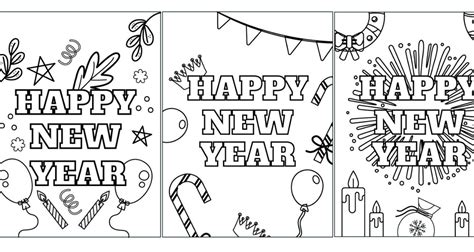 Happy New Year Free Printable Coloring Pages and Cards for Kids - In ...