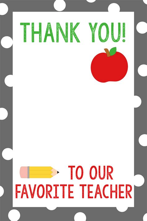 Printable Thank You Cards From Teacher