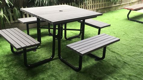 Wholesale outdoor recycled plastic picnic table with umbrella hole ...