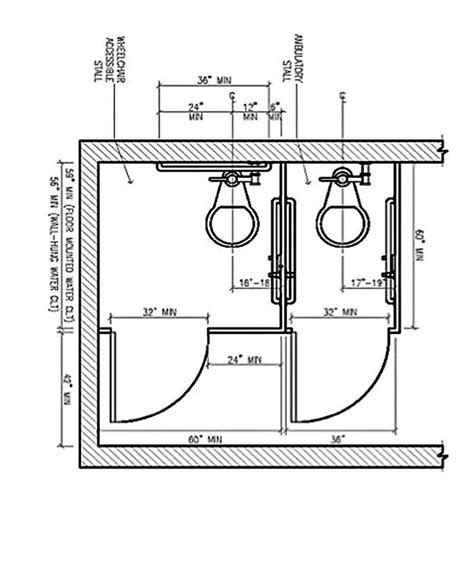 bathroom stall dimensions | - studio reference library - | Pinterest