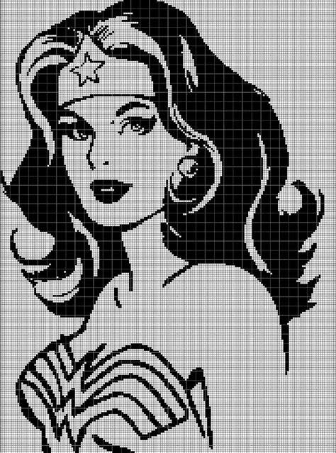 Wonder woman silhouette cross stitch pattern in pdf