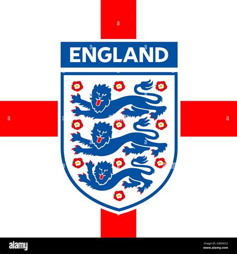 LONDON, ENGLAND, June 2021 - English flag with national football ...