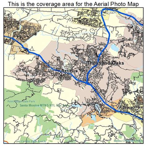 Aerial Photography Map of Thousand Oaks, CA California