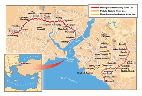 Istanbul karta tunela - karti Istanbula tunel (Turska)