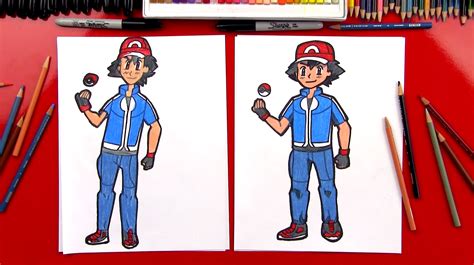 How To Draw Ash Ketchum From Pokemon - Art For Kids Hub