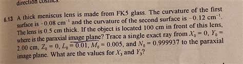 Solved image position and X and Y in the paraxial 6.25 Trace | Chegg.com