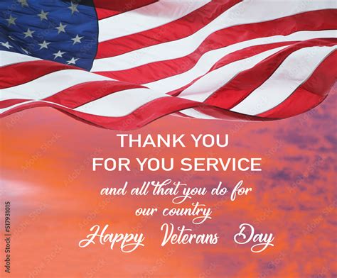 Happy Veterans Day, Thank you for your service, US Flag, Stock Photo ...