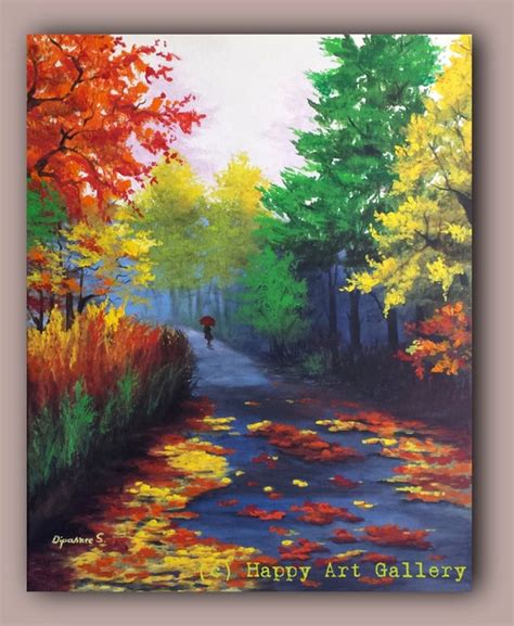 A Fall Evening Autumn painting fall painting autumn art | Etsy