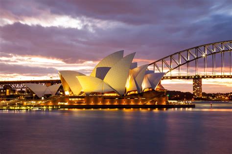 Sydney Opera House and the Harbour Bridge at night - Wayfarer