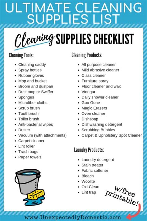 Ultimate Cleaning Supplies Checklist: Your Must Have Cleaning Products