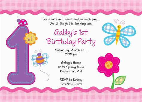 E Invites for Birthday Party First Birthday Party Invitations Templates ...