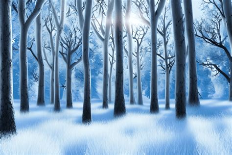 Winter Magical Forest Landscape Background · Creative Fabrica