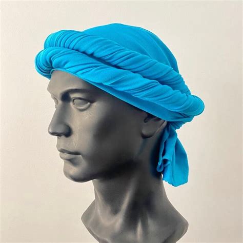 Blue Turban Men Halo Headwraps Durag Turban Hat for Men - Etsy