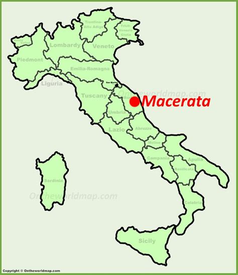 Macerata location on the Italy map - Ontheworldmap.com