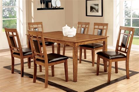 Freeman I Light Oak 7 Piece Dining Room Set from Furniture of America ...