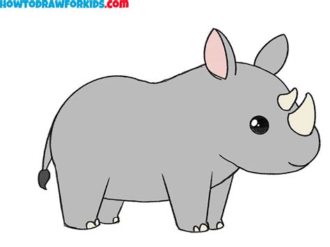 How to Draw a Rhinoceros - Easy Drawing Tutorial For Kids