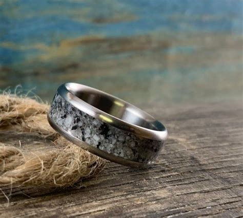 Custom Titanium Ring With Granite Inlay Men's Titanium - Etsy ...