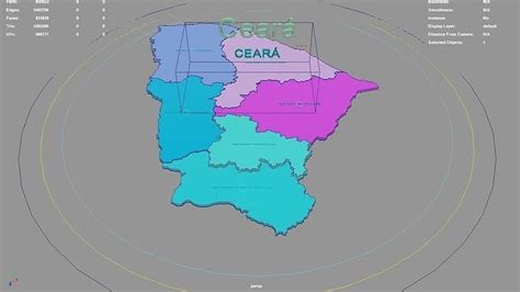 Ceara Northeast Region Brazil map region geography political 3D model ...