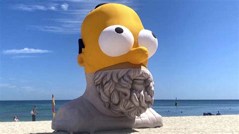 A Huge Sculpture of Homer Simpson and Ancient Greek Poet Homer Is ...