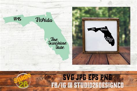 Florida - State Nickname & EST Year - 2 Files - SVG PNG EPS By Studio ...