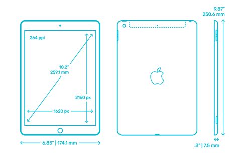 Apple iPad (7th Gen) - 2019 Dimensions & Drawings | Dimensions.Guide