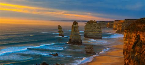 sunset, Coastline, Ocean, Sea, Great, Ocean, Road, Australia, Victoria ...