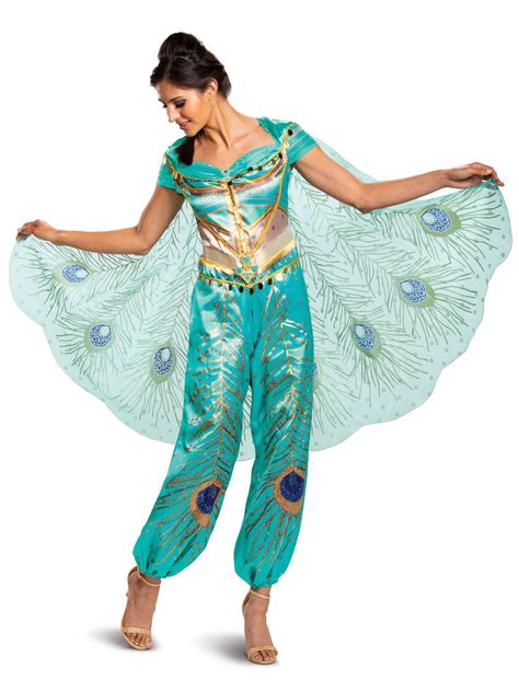 Jasmine Deluxe Adult Aladdin Costume (Teal) — Costume Super Center