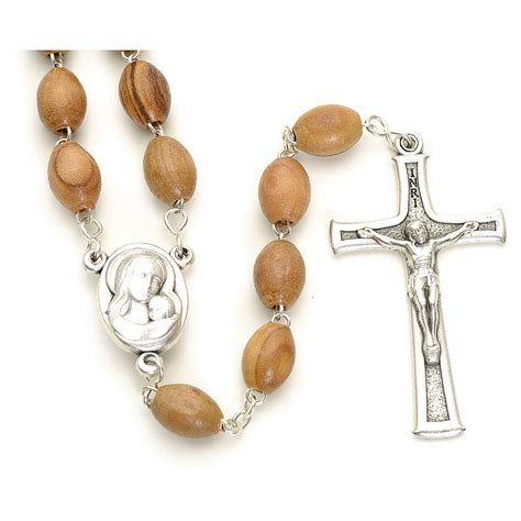 Rosary Holy Land olive wood 7x10mm | online sales on HOLYART.com