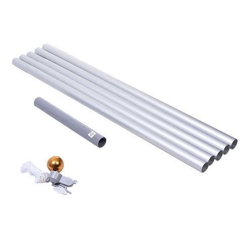 20FT Aluminum Flag Pole Sectional Flagpole Heavy Duty Inground ...