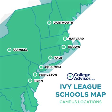 Ivy League Universities Map