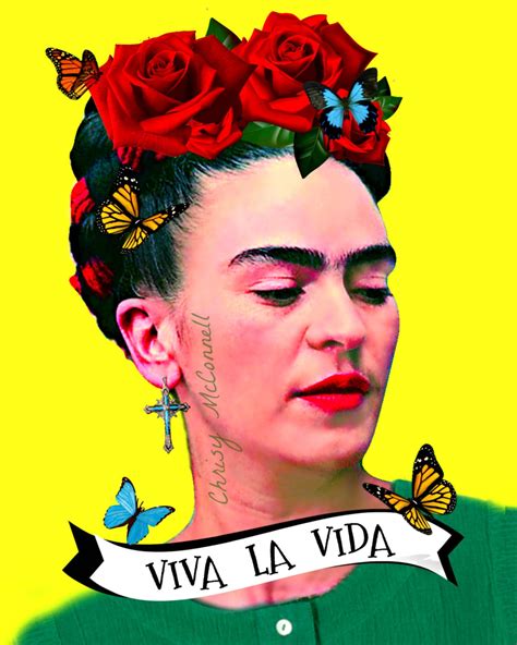 Frida Kahlo Viva La Vida Butterfly Poster Print Instant